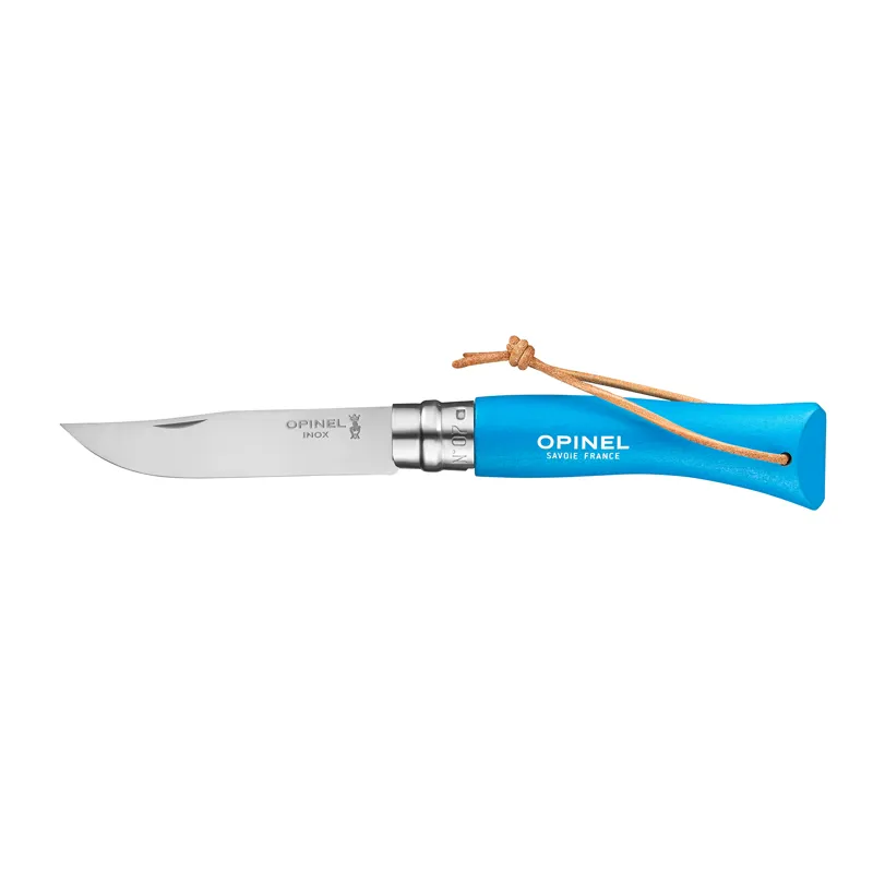 Opinel No 07 Colorama Folding and Locking Blade in Cyan Blue